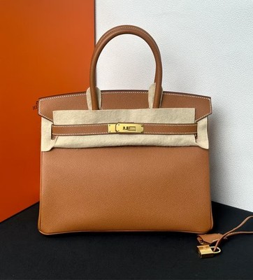 Hermes Birkin 30 Gold 37 Tan Epsom Gold Hardware GHW Handbag Bag Auth