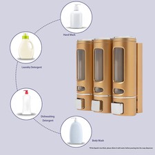 400ml 3 Pack Hotel Shower soap Dispenser, Wall-mounted Shampoo Dispenser Hotel