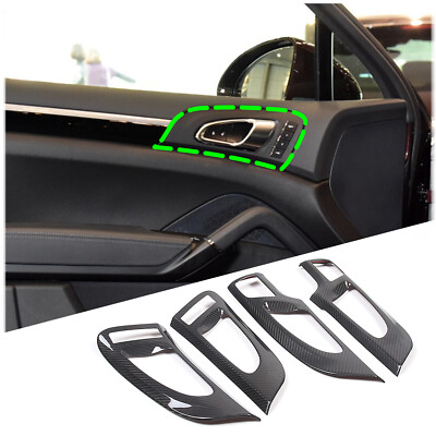 4PCS Carbon Fiber Innen Tür Griff Trim Rahmen Für Porsche Cayenne 2011-2017