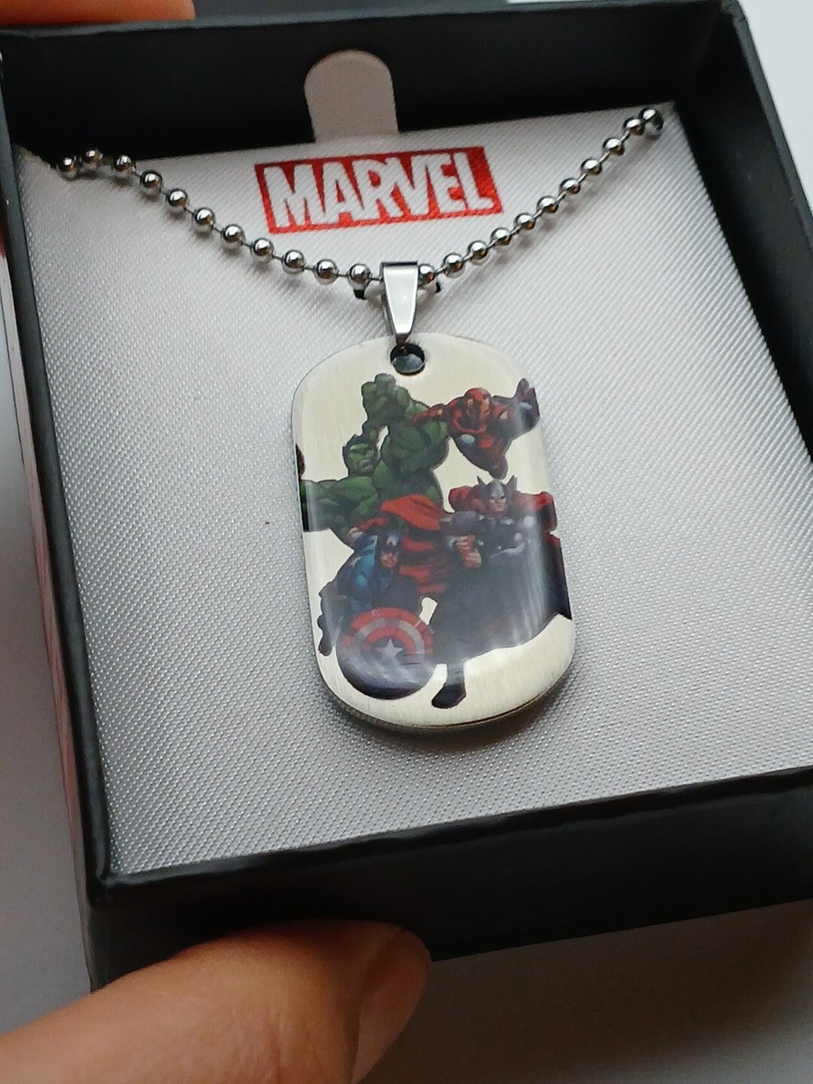 Marvel Comics Avengers Assemble Dog Tag Metal Necklace Pendant New