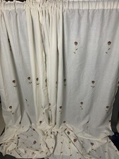 Embroidered Floral Curtain Panels 53" X 81" Handmade - 7 PANELS READ