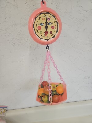Vintage Kitschy Plastic Scale With Fruit Pink. GA6