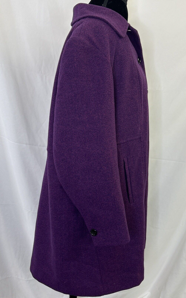 Lands' End Women's Purple Heathered Plus Size Wool Aline Coat Size 22W