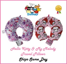 Official Sanrio Hello Kitty & Melody Neck Travel Car Airplane Train Pillow Sleep