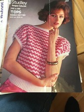 Ladies Double Knitting Top Pattern Sizes Bust 26” 28” 30” 32” 34” 36” 38” 400gms