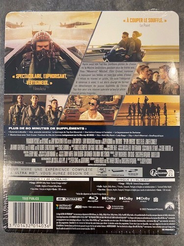 TOP GUN MAVERICK - film en 4K ULTRA HD + BLU-RAY zone B STEELBOOK COLLECTOR FNAC - Photo 2/2