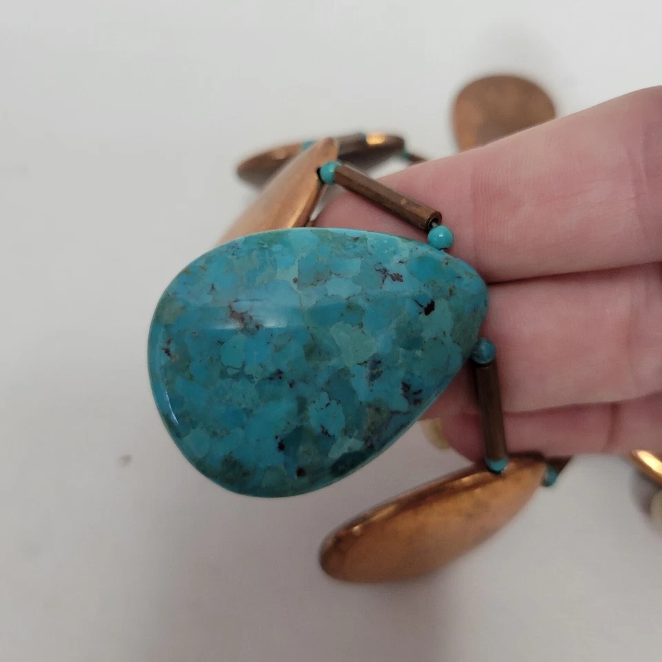 Jay King Mine Finds DTR Tribal Cobre y Turquesa Declaración Collar Cierre de Gancho Foto 4 de 4