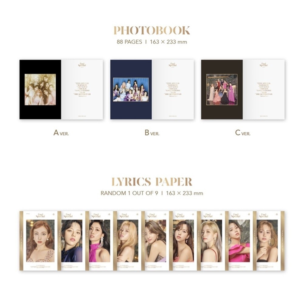 TWICE 8th Mini Album Feel Special Random Ver CD+Book+Lyrics Paper+
