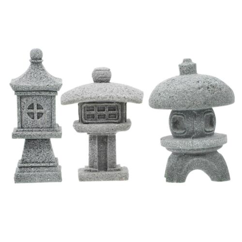 3 Chinese Pagoda Garden Decor Miniature Statues-OF - Picture 1 of 12