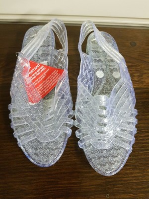 clear sparkly jelly sandals