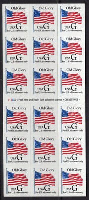 1994 Scott 2886 2886a G RATE ATM Old Glory Flag Booklet of 18