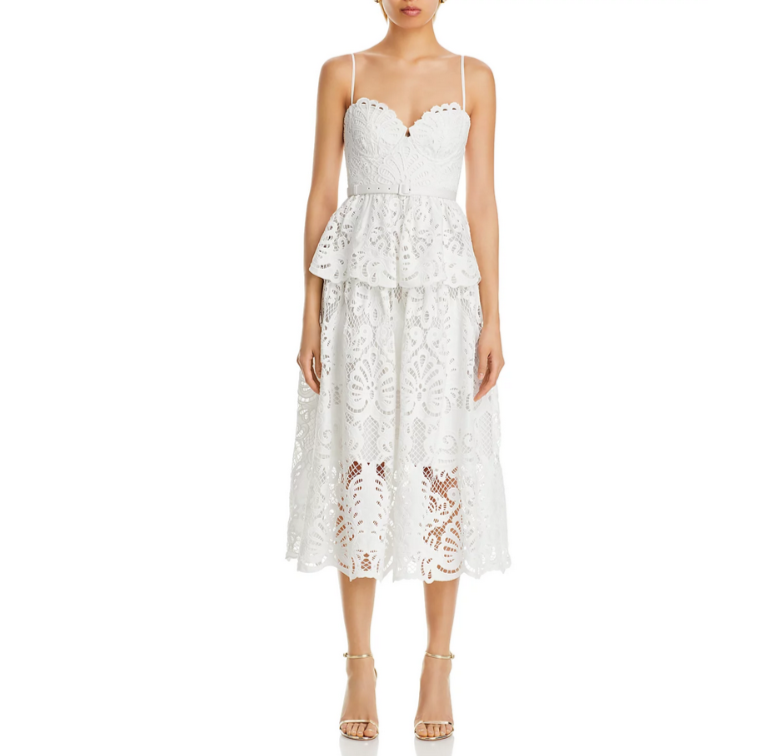 Self-Portrait Lace Bustier Midi Dress MSRP $655 Self-Portrait Lace Bustier Midi Dress MSRP $655