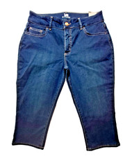 Lee Riders Indigo Capri 14m Blue Women  s 5 Pockets Stretch Blue Elastic Waist
