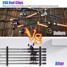 Fishing Rod Rack Vertical Holder Wall Mount Storage Horizontal Stand Boat Pole