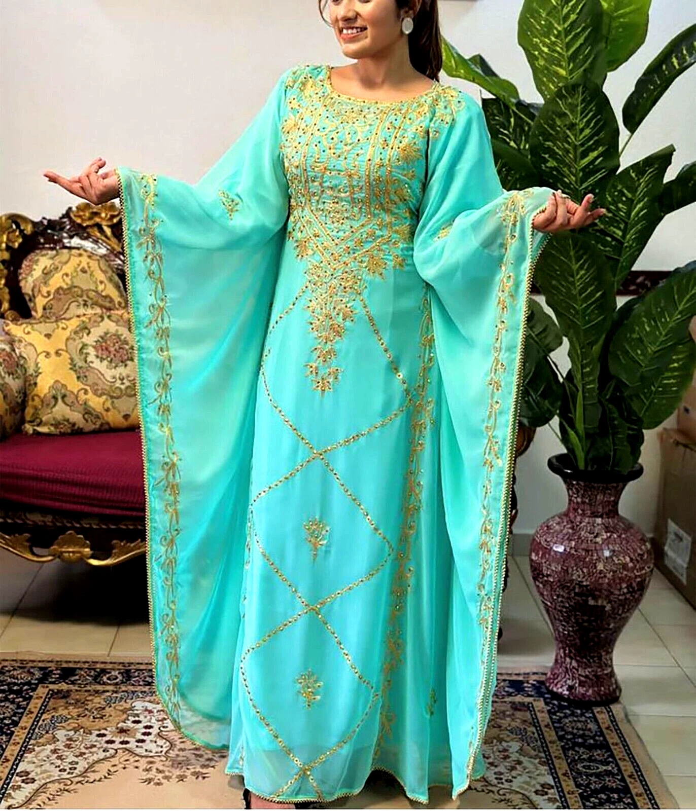 OFF WHITE Vendita!! Abito da sposa fantasia Royal Collection marocchino Dubai caftano abaya festa 26