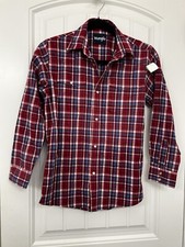 Kids Wrangler Plaid Pearl Snap Large Shirt