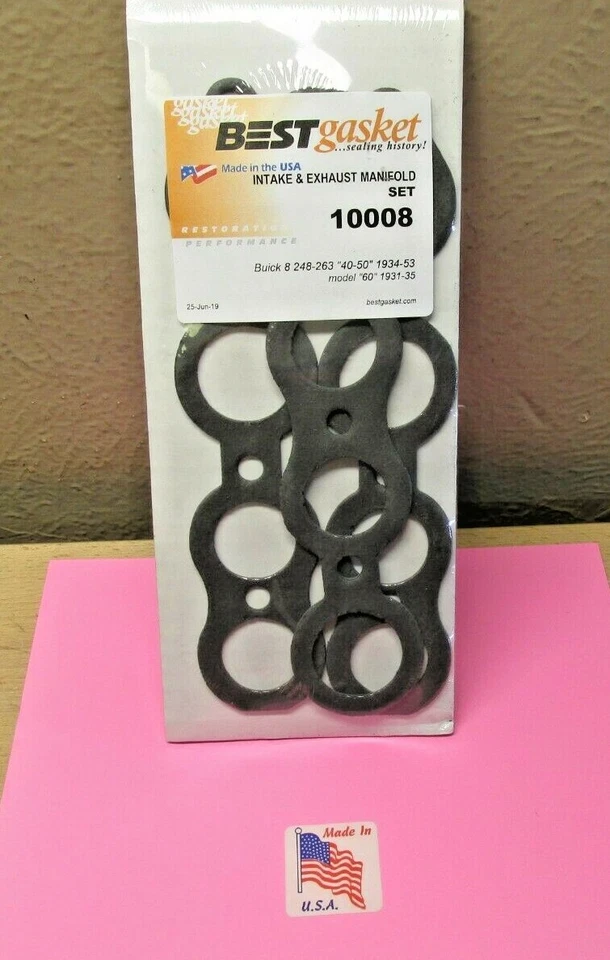 1931 1932 1933 1934 1935 BUICK 60 SERIES 273 278 L8 INTAKE+EXHAUST GASKET SET - Image 2 of 4