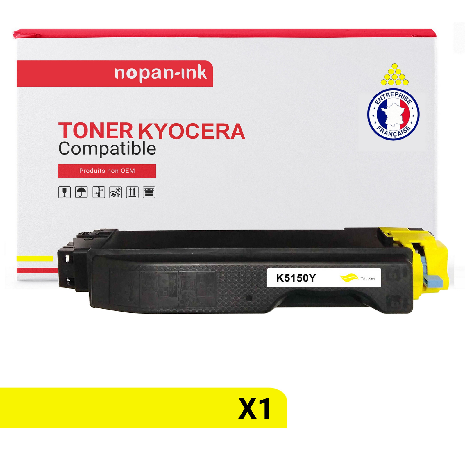 Toner compatible Kyocera TK5150Y jaune pour imprimer des dossiers volumineux