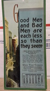 Union Trust Co Bankers Clarinda Iowa IA September 1920 Advertising Calendar