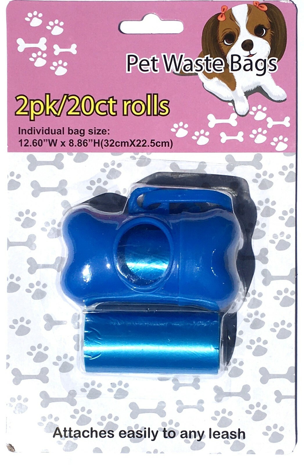 Pet Waste Bags for Clean Up Refills on a Roll Attaches Easily to Leash, 2 Pack