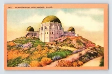 Postcard California Hollywood CA Griffith Park Planetarium 1940s Unposted Linen