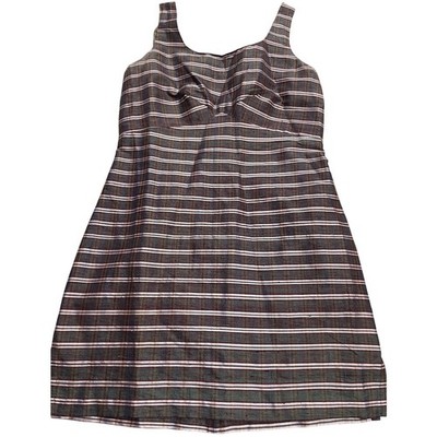 Y2K VTG Esprit Dress Plaid Silk Structured Dress Womens Sz Medium Dark Academia