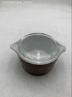 Pyrex Brown White Woodland Milk Glass Casserole Dish Bowl With Lid
