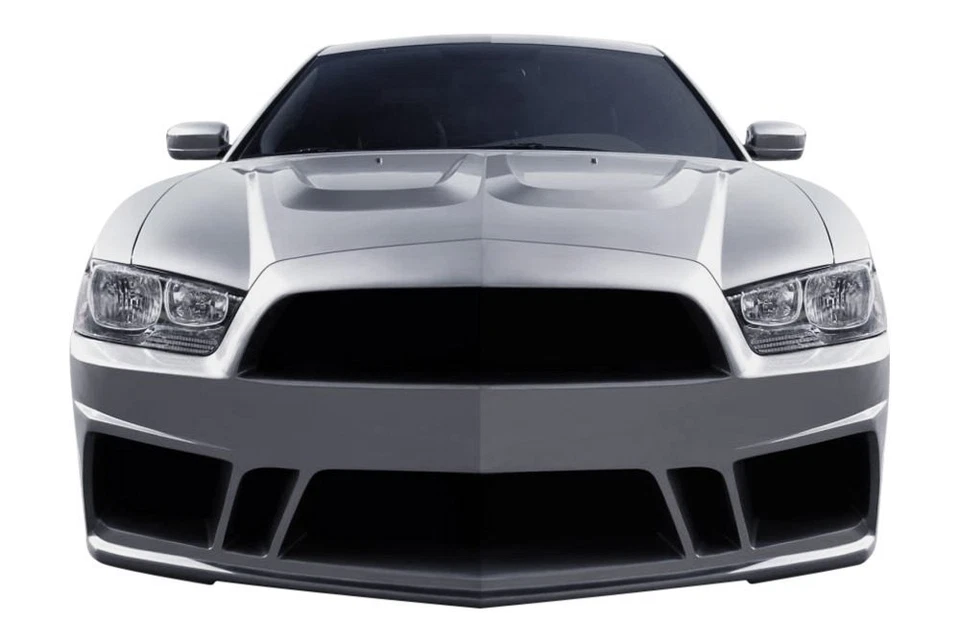 For Dodge Charger 11-14 Circuit Style Fiberglass Front Bumper Cover Unpainted Foto 2 de 4