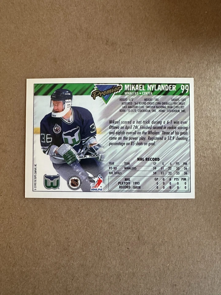1993-94 Topps Premier - Michael Nylander #99 - Image 2 of 2