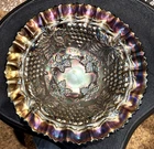 Northwood Large GRAPE & VINE ANTIQUE CARNIVAL ART GLASS BOWL~ AMETHYST!