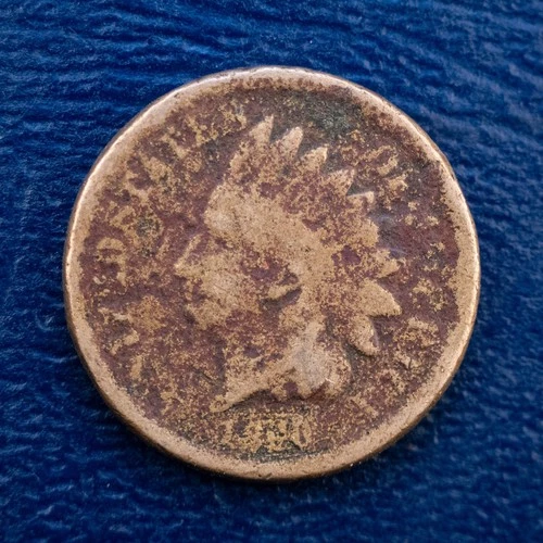 1860 Indian Head Cent, VG Details, Corroded, Copper-Nickel Penny A206