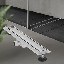 Canalina di scarico per doccia drenaggio a pavimento 2 in 1 in acciaio inox 60cm