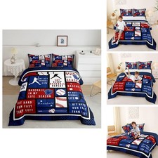 Feelyou Baseball Theme Comforter Set Twin Size for Kids
