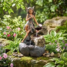 Water Feature Indoor Outdoor LED Fountain Waterfall Garden Decor (Fairy)