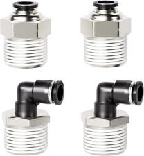 Elbow and Straight Combination 1/4 Inch Tube OD X 1/2 Inch NPT Thread Push to Co