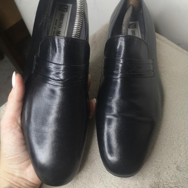 Men Bruno Magli Heels Black Leather 41