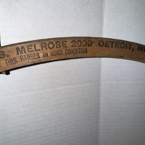 Konvolut 2 Vintage Holz Kleiderbügel Werbung DETROIT - Bild 13 von 20