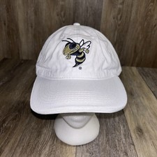 Georgia Tech Yellow Jackets White Baseball Hat Cap Adjustable Strap Invesco QQQ