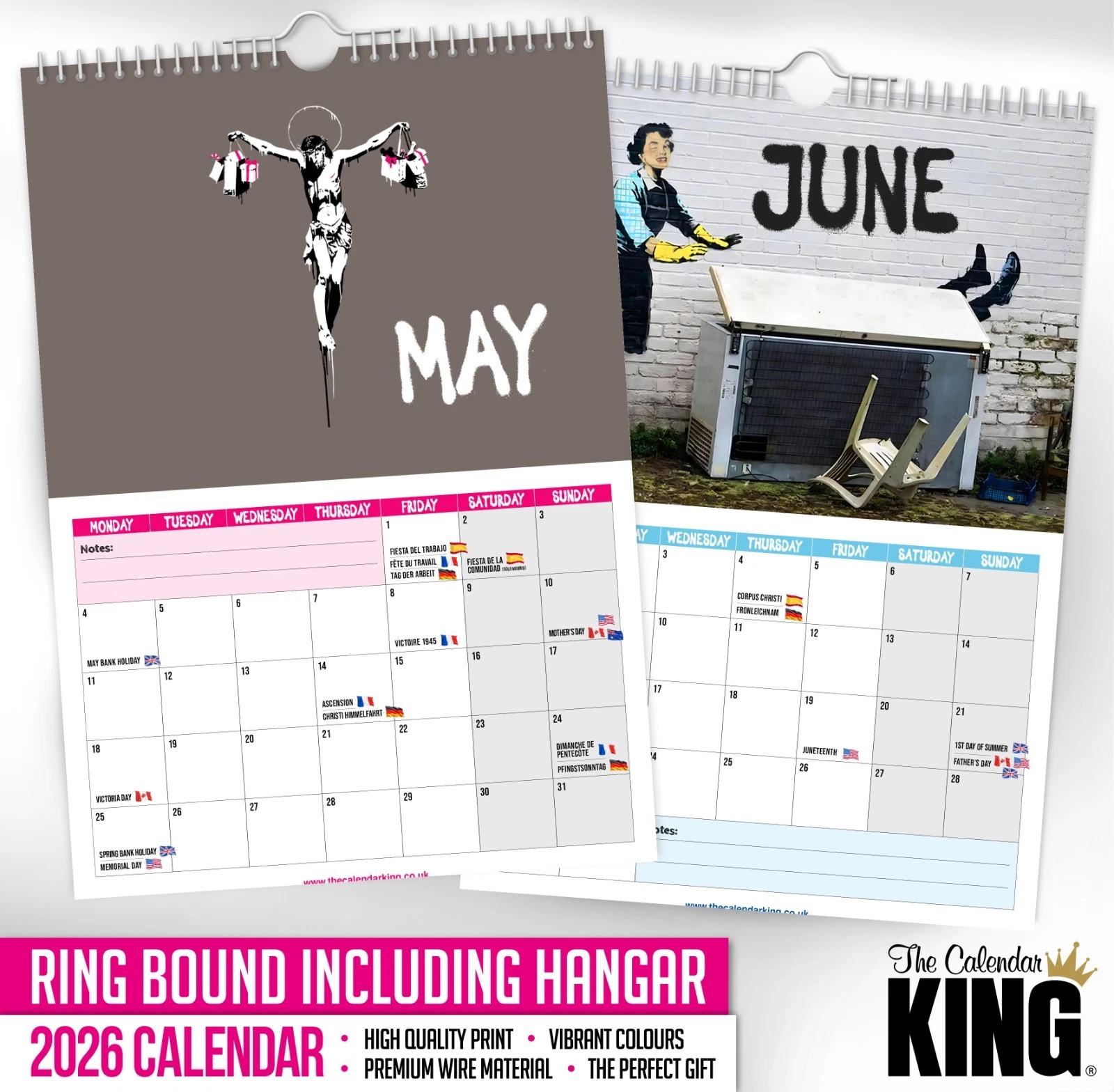 2026 Wall Calendar Banksy Art Creative Design Vertical Wall Calendar