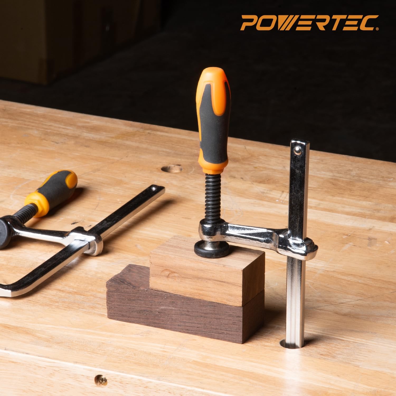 POWERTEC Quick Screw Guide Rail Clamp for MFT & Track Saw, 2 Pack - Thumbnail 2