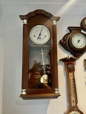Vienna Style Hermle Mechanical Clock Real Walnut Wood Case Westminster Chimes