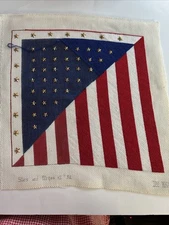 Handpainted Needlepoint Canvas By Dee Ross - Stars And Stripes - #312