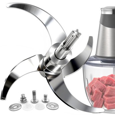 Lenong 8-Cup All Stainless Steel Food Processor Blade Self-Adjustable Height