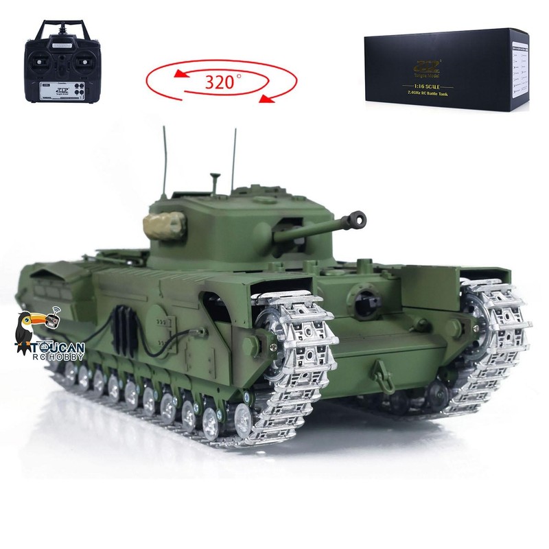 US Stock 1/16 Military RC Tank Churchill Mk.VII Metal Tracks Radio Control Tanks
