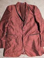 Red Vinci italian Blazer size 38 single button rayon polyester