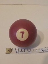 Vintage No. 7 Solid Red Pool Ball Billiard 2" Replacement H 
