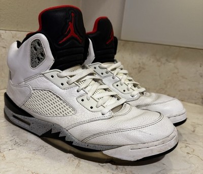 Nike Air Jordan 5 Retro White Cement Men's Size 13- PRE OWNED NO BOX