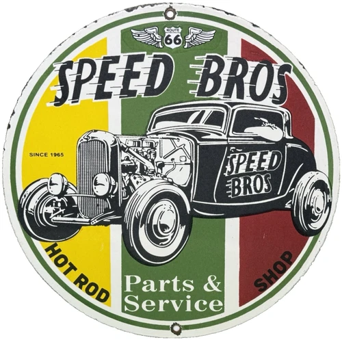 VINTAGE US ROUTE 66 PORCELAIN METAL HIGHWAY SIGN GAS STATION OIL ROAD SHIELD