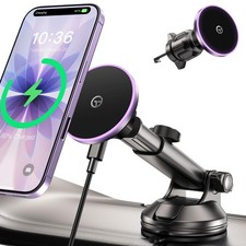 for MagSafe Car Mount Charger Dash Vent Windshield Wireless Car Charger with ...