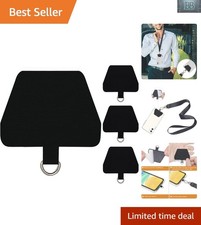 Essential Black Phone Tether Tabs - 4 Pack Safety Enhancements for All Ages